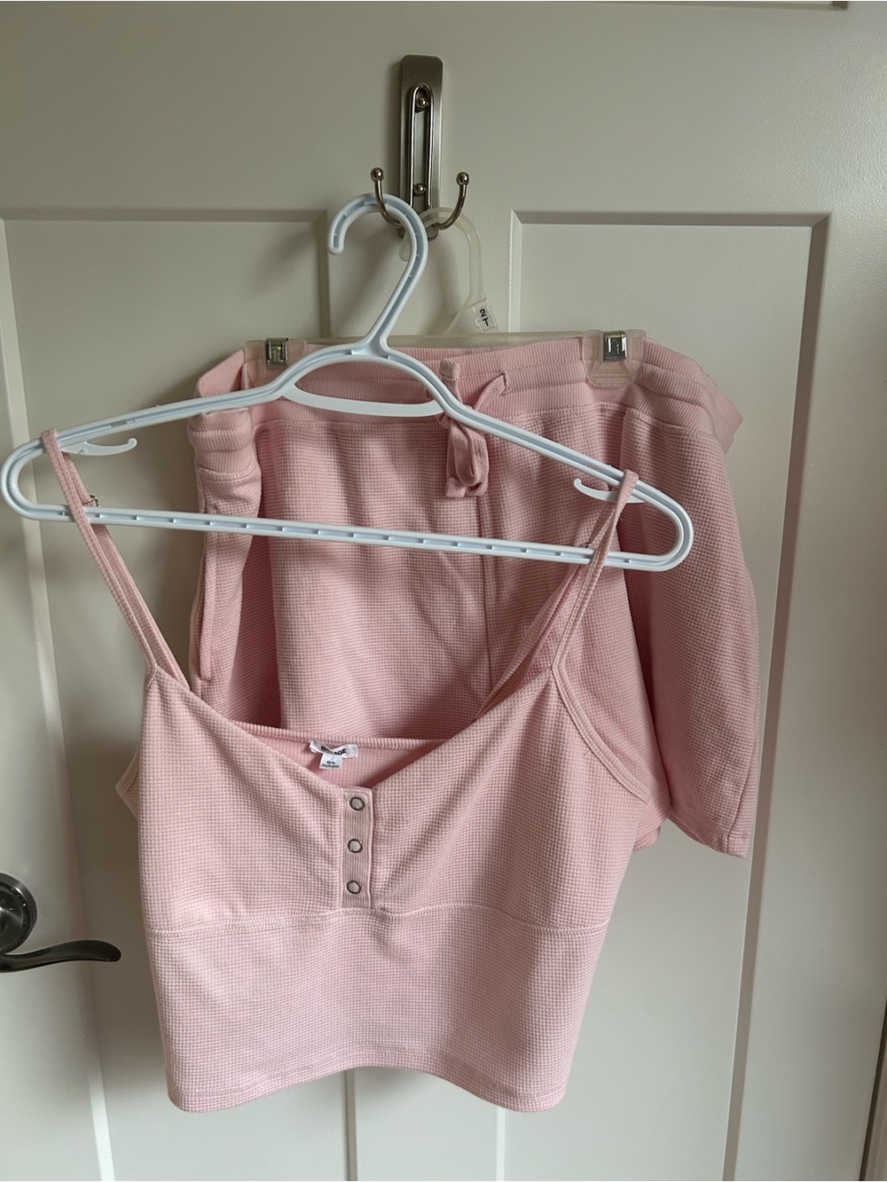 Garage Pink Waffle Knit Lounge Set